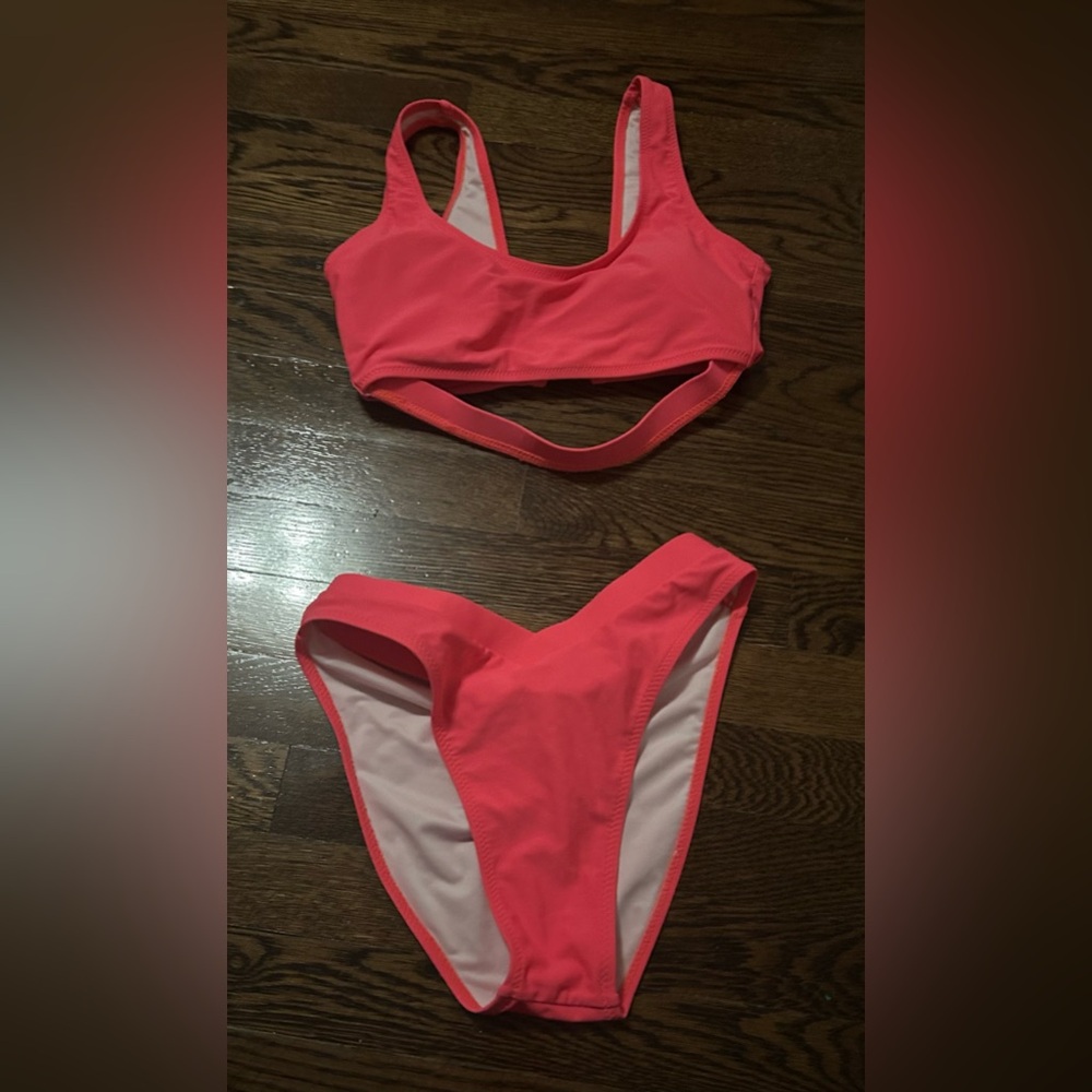 Hot pink bikini!